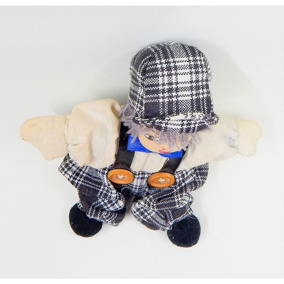 Mini Doll Boy Porcelain Bisque Head Cloth Sand Filled Body Handmade 5 Inch - Picture 3 of 7